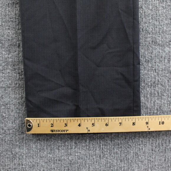 Carolina Herrera Suit Mens 41 Blue Pinstripe Wool Mohair 2 Piece Blazer Pants - Picture 15 of 16